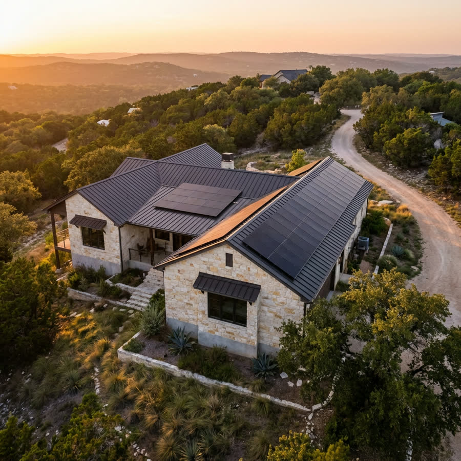 Solar installation on a Austin, TX home