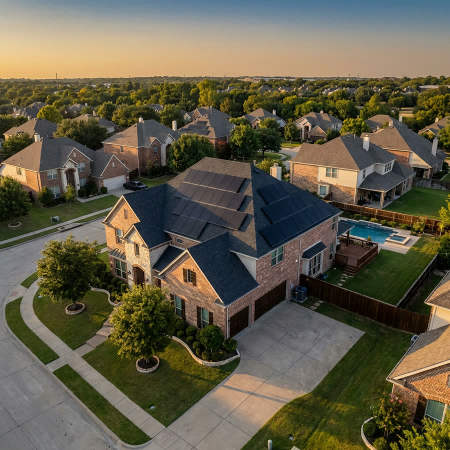 Solar installation on a Azle, TX home