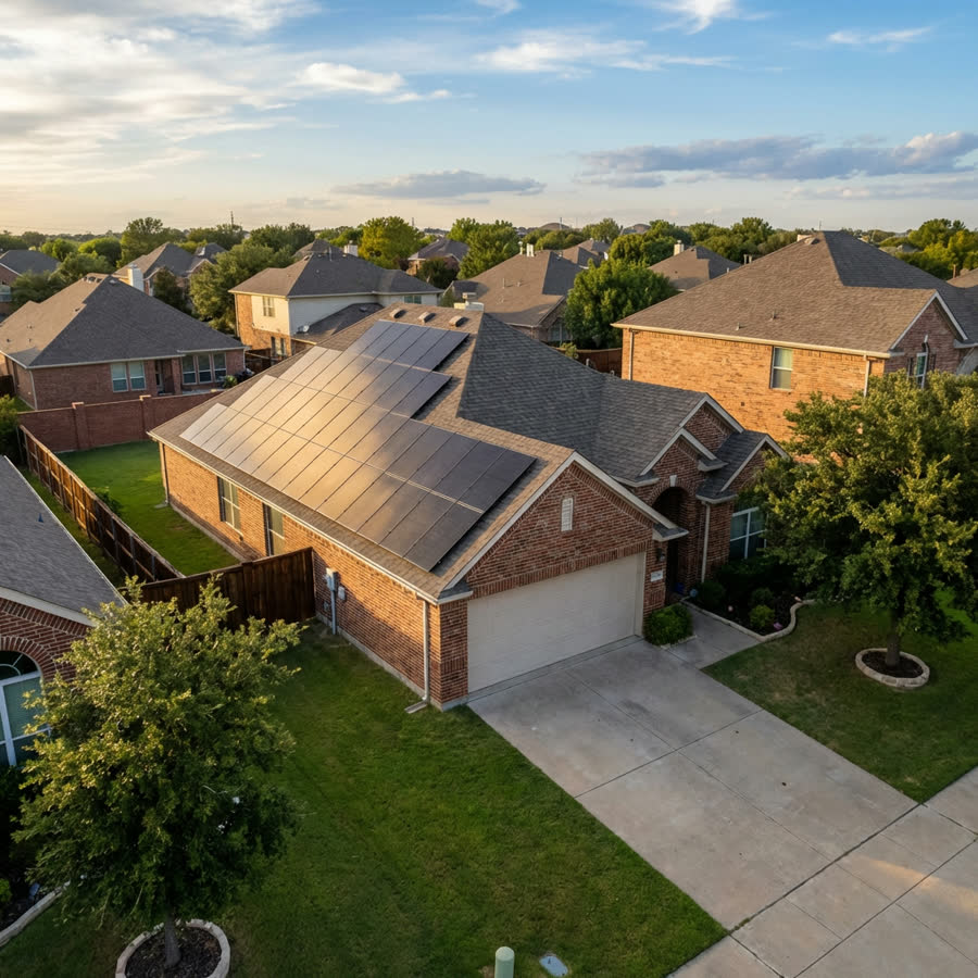 Solar installation on a Denton, TX home